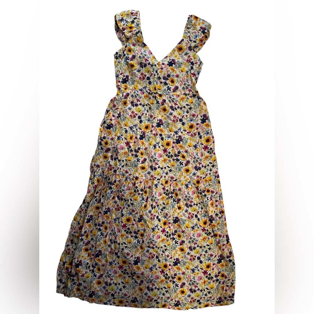 Old Navy Spring Floral sunflower print Smocked Maxi Dress size small tall